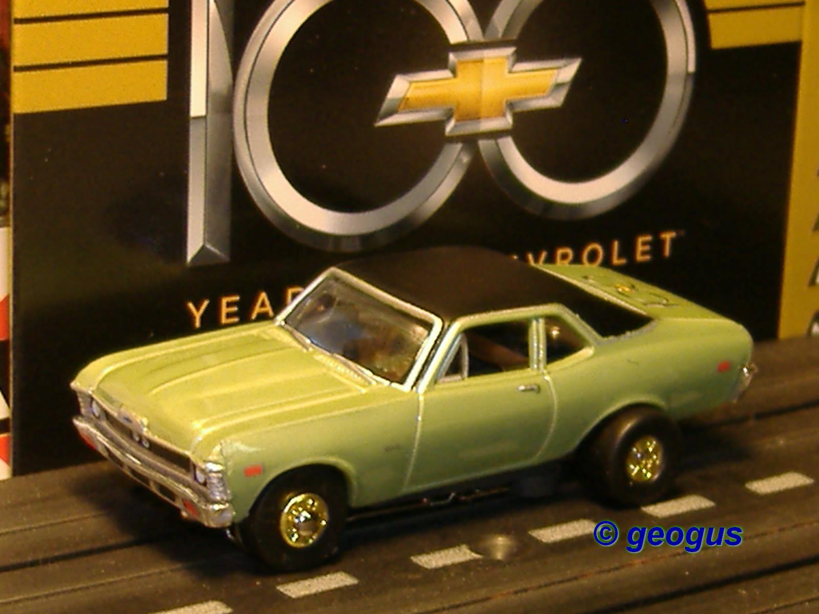 New Release T-Jet 1970 Chevy camaro in Green "class of 1970" Auto World